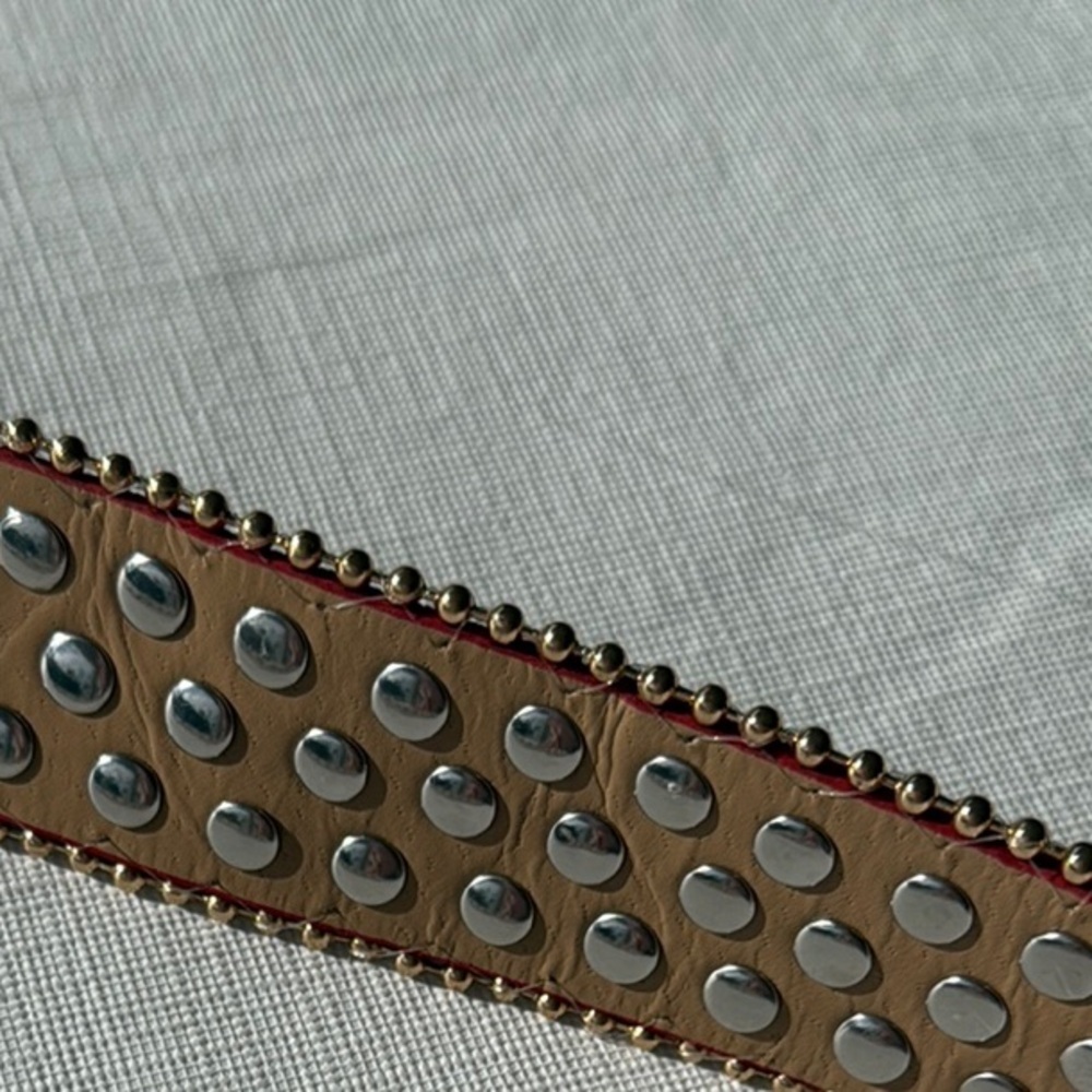 Miami Boutique Red Stuffed Belt with Gold Accents - Picture 5 of 7